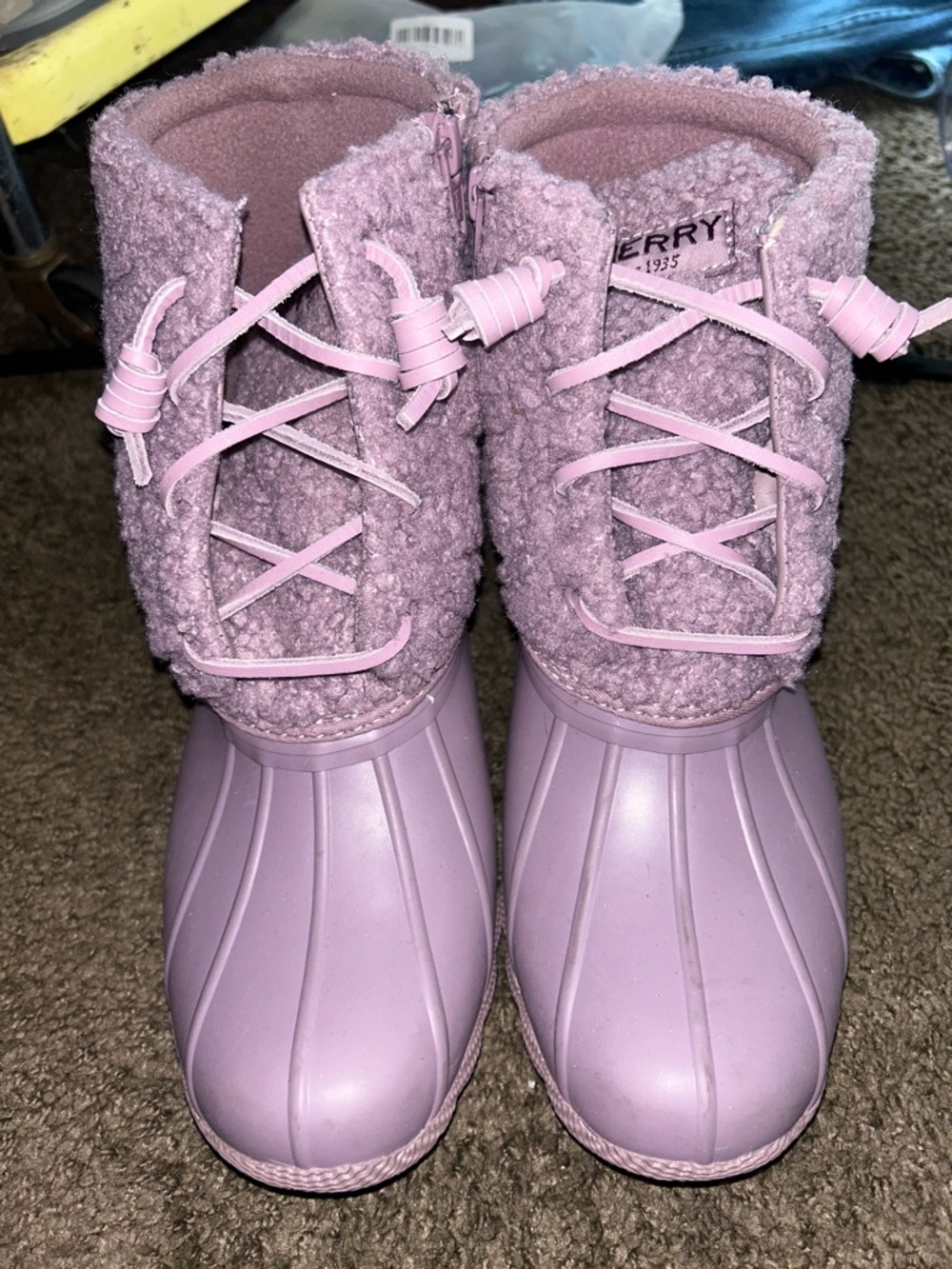 Sperry Lavender Purple Sherpa Duck Boots